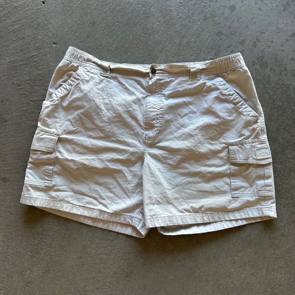 Vintage LL‎ Bean Tropic Weight Cargo Shorts Mens 40 Tan Cream Canvas 5.5" Inseam